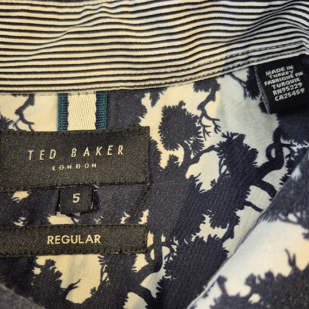 Ted Baker London Mens Short Sleeve  Black and White Button Down Shirt RN95229 - Picture 2 of 12
